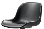 Fortona Seat shell - NO arms. Fully upholstered in Italian Black leather
